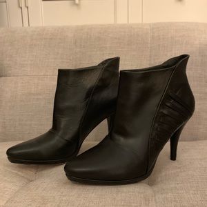 L.A.M.B  Black Leather Booties